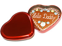 Ischler Lebkuchenherz "Hello Daddy" in roter Dose